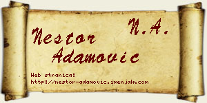Nestor Adamović vizit kartica